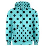 Polka Dots - Black on Electric Blue Men s Zipper Hoodie