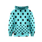Polka Dots - Black on Electric Blue Kid s Zipper Hoodie
