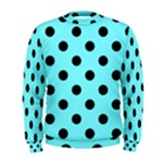 Polka Dots - Black on Electric Blue Men s Sweatshirt