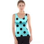 Polka Dots - Black on Electric Blue Tank Top