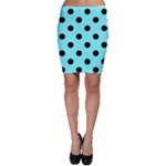 Polka Dots - Black on Electric Blue Bodycon Skirt