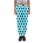 Polka Dots - Black on Electric Blue Women s Jogger Sweatpants