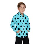 Polka Dots - Black on Electric Blue Wind Breaker (Kids)
