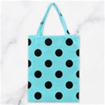 Polka Dots - Black on Electric Blue Classic Tote Bag