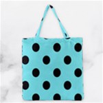 Polka Dots - Black on Electric Blue Grocery Tote Bag