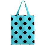 Polka Dots - Black on Electric Blue Zipper Classic Tote Bag