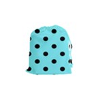 Polka Dots - Black on Electric Blue Drawstring Pouch (S)