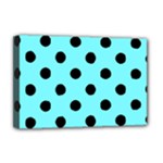 Polka Dots - Black on Electric Blue Deluxe Canvas 18  x 12  (Stretched)