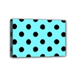 Polka Dots - Black on Electric Blue Mini Canvas 6  x 4  (Stretched)