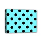 Polka Dots - Black on Electric Blue Mini Canvas 7  x 5  (Stretched)