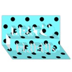 Polka Dots - Black on Electric Blue Best Friends 3D Greeting Card (8x4)