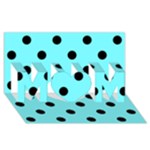 Polka Dots - Black on Electric Blue MOM 3D Greeting Card (8x4)