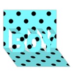 Polka Dots - Black on Electric Blue BOY 3D Greeting Card (7x5)
