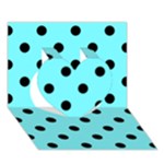 Polka Dots - Black on Electric Blue Heart 3D Greeting Card (7x5)