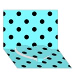 Polka Dots - Black on Electric Blue Heart Bottom 3D Greeting Card (7x5)
