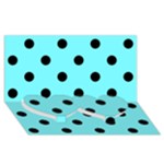 Polka Dots - Black on Electric Blue Twin Heart Bottom 3D Greeting Card (8x4)
