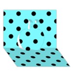 Polka Dots - Black on Electric Blue Apple 3D Greeting Card (7x5)