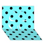 Polka Dots - Black on Electric Blue Clover 3D Greeting Card (7x5)