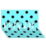 Polka Dots - Black on Electric Blue BEST SIS 3D Greeting Card (8x4)