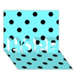 Polka Dots - Black on Electric Blue HOPE 3D Greeting Card (7x5)