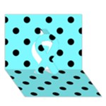 Polka Dots - Black on Electric Blue Ribbon 3D Greeting Card (7x5)