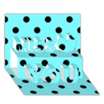 Polka Dots - Black on Electric Blue Miss You 3D Greeting Card (7x5)
