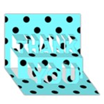 Polka Dots - Black on Electric Blue THANK YOU 3D Greeting Card (7x5)