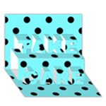 Polka Dots - Black on Electric Blue TAKE CARE 3D Greeting Card (7x5)