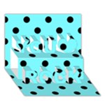 Polka Dots - Black on Electric Blue You Rock 3D Greeting Card (7x5)
