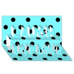 Polka Dots - Black on Electric Blue Laugh Live Love 3D Greeting Card (8x4)