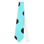 Polka Dots - Black on Electric Blue Necktie (One Side)