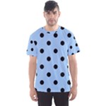 Polka Dots - Black on Baby Blue Men s Sport Mesh Tee