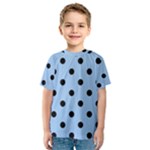 Polka Dots - Black on Baby Blue Kid s Sport Mesh Tee