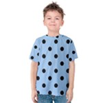 Polka Dots - Black on Baby Blue Kid s Cotton Tee