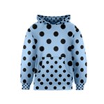 Polka Dots - Black on Baby Blue Kid s Pullover Hoodie