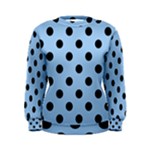 Polka Dots - Black on Baby Blue Women s Sweatshirt