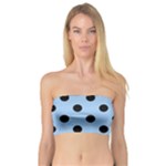 Polka Dots - Black on Baby Blue Bandeau Top