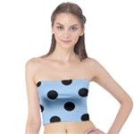 Polka Dots - Black on Baby Blue Tube Top
