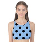 Polka Dots - Black on Baby Blue Tank Bikini Top