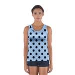 Polka Dots - Black on Baby Blue Women s Sport Tank Top