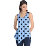 Polka Dots - Black on Baby Blue Sleeveless Tunic