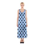 Polka Dots - Black on Baby Blue Full Print Maxi Dress