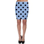 Polka Dots - Black on Baby Blue Bodycon Skirt