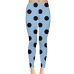 Polka Dots - Black on Baby Blue Women s Leggings