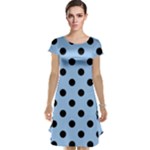 Polka Dots - Black on Baby Blue Cap Sleeve Nightdress