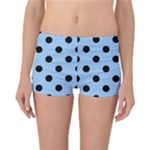 Polka Dots - Black on Baby Blue Reversible Boyleg Bikini Bottoms
