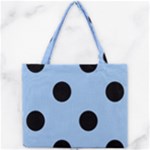 Polka Dots - Black on Baby Blue Mini Tote Bag