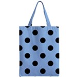 Polka Dots - Black on Baby Blue Zipper Classic Tote Bag