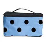 Polka Dots - Black on Baby Blue Cosmetic Storage Case