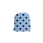 Polka Dots - Black on Baby Blue Drawstring Pouch (XS)
